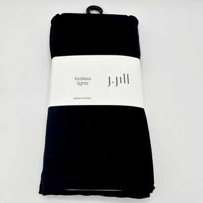 New J. JIll Solid Black Footless Tights Women's Size M/L 94 percNylon 6perc Spandex
